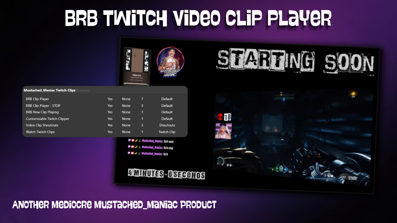 BRB Twitch Video Clip Player