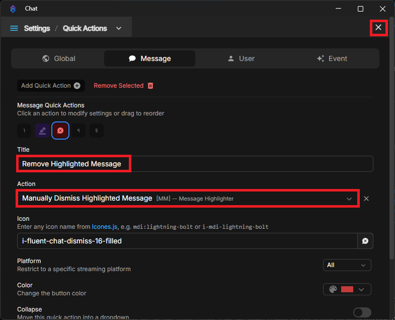 Step 4 — Optionally Add a Dismiss Action