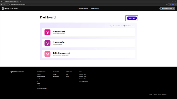 Creating an App on Spotify Dashboard
